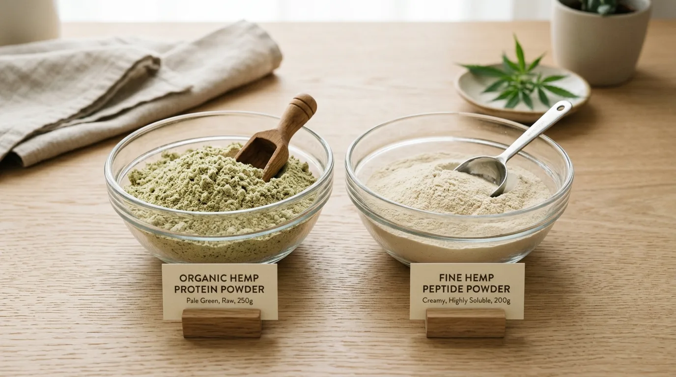 Hennepeiwitpoeder versus hennepeptidepoeder: een heldere vergelijking voor inkopers en formuleerders 2 Hemp Protein Powder vs Hemp Peptide Powder Key Differences Explained
